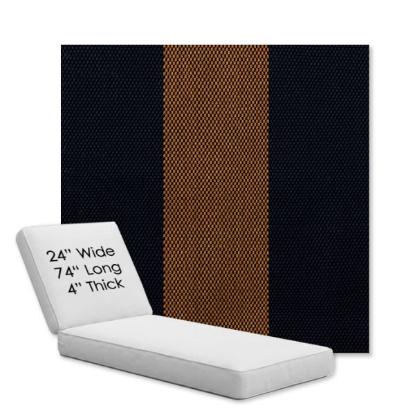 Picture of Rothko Bourbon Blue | Chaise Lounge Replacement Cushion Boxed Style - SIZE B