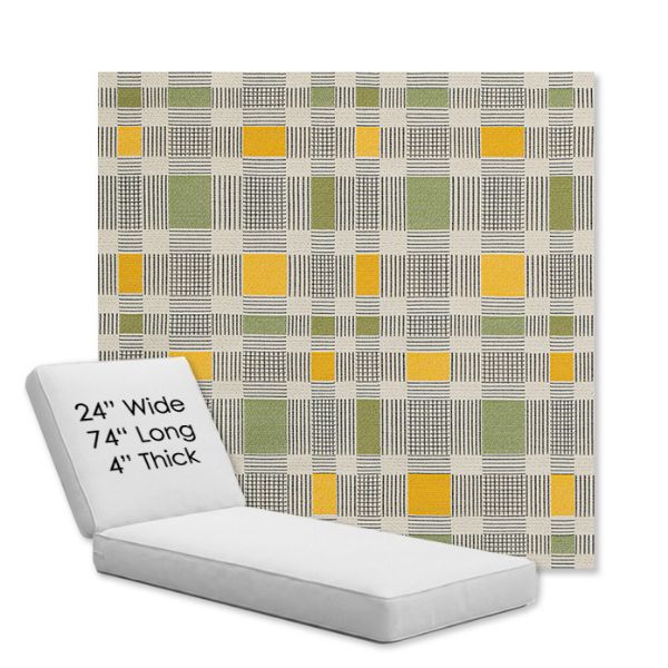 Picture of Rubix Lemon Lime | Chaise Lounge Replacement Cushion Boxed Style - SIZE B