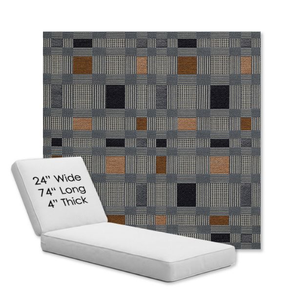 Picture of Rubix Vintage Denim | Chaise Lounge Replacement Cushion Boxed Style - SIZE B