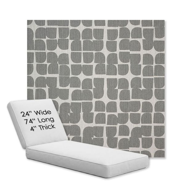 Picture of Toggle Greystone | Chaise Lounge Replacement Cushion Boxed Style - SIZE B