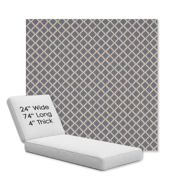 Picture of Yardly Hydrangea | Chaise Lounge Replacement Cushion Boxed Style - SIZE B
