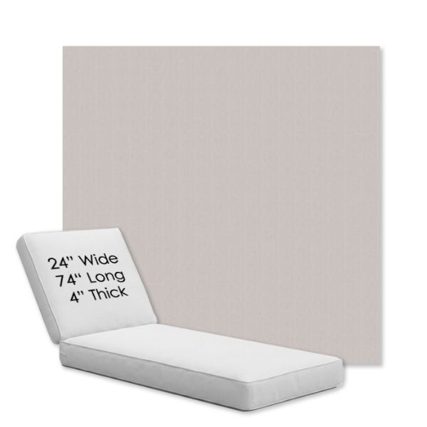 Picture of Canvas Silver Grey | Chaise Lounge Replacement Cushion Boxed Style - SIZE B