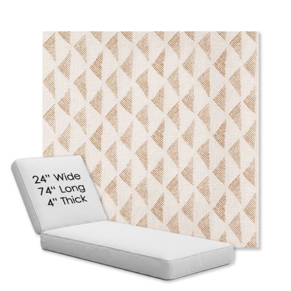 Picture of Etched Angles Cognac | Chaise Lounge Replacement Cushion Boxed Style - SIZE B