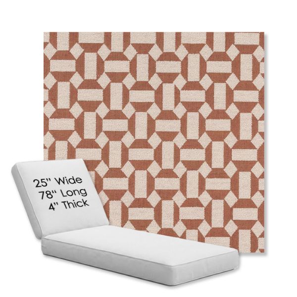 Picture of Assemble Clay | Chaise Lounge Replacement Cushion Boxed Style - SIZE C