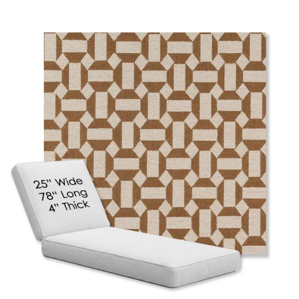 Picture of Assemble Teak | Chaise Lounge Replacement Cushion Boxed Style - SIZE C