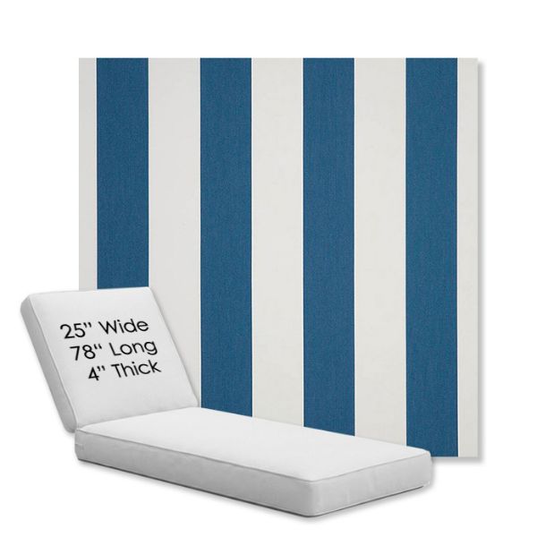 Picture of Cabana Regatta | Chaise Lounge Replacement Cushion Boxed Style - SIZE C