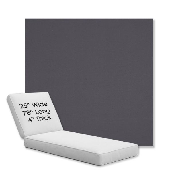 Picture of Canvas Ardoise | Chaise Lounge Replacement Cushion Boxed Style - SIZE C