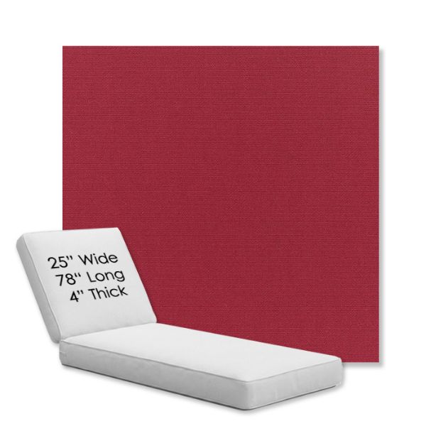 Picture of Canvas Burgundy | Chaise Lounge Replacement Cushion Boxed Style - SIZE C