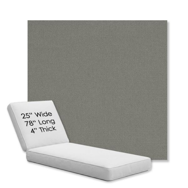 Picture of Canvas Charcoal | Chaise Lounge Replacement Cushion Boxed Style - SIZE C