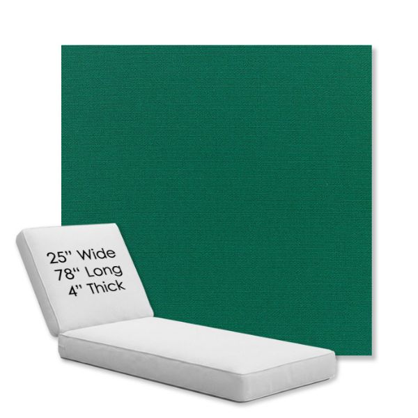 Picture of Canvas Forest Green | Chaise Lounge Replacement Cushion Boxed Style - SIZE C