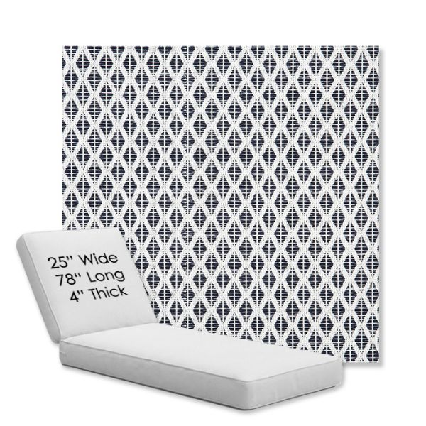 Picture of Detail Navy | Chaise Lounge Replacement Cushion Boxed Style - SIZE C