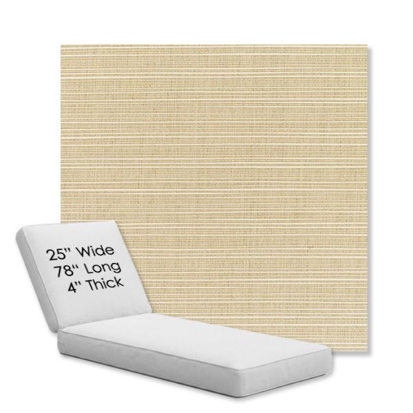Picture of Dupione Sand | Chaise Lounge Replacement Cushion Boxed Style - SIZE C
