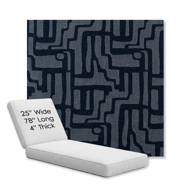 Picture of Escher Indigo | Chaise Lounge Replacement Cushion Boxed Style - SIZE C