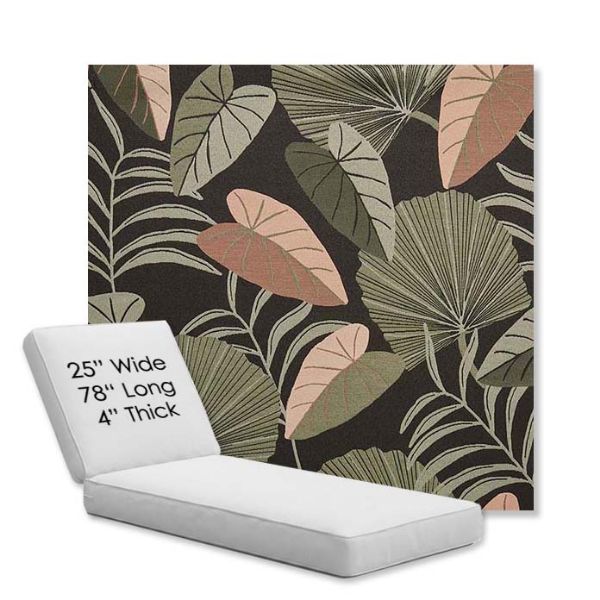 Picture of Fernie Midnight Garden | Chaise Lounge Replacement Cushion Boxed Style - SIZE C