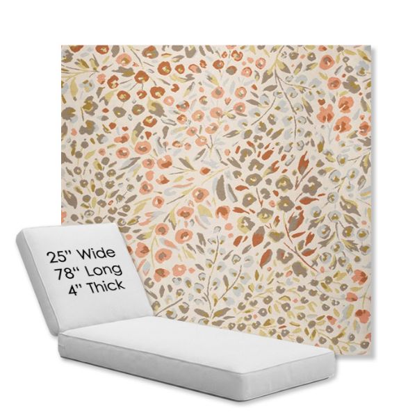 Picture of Flora Sunset | Chaise Lounge Replacement Cushion Boxed Style - SIZE C