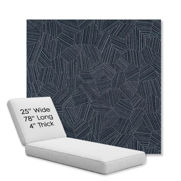 Picture of Leaf Structure Indigo | Chaise Lounge Replacement Cushion Boxed Style - SIZE C