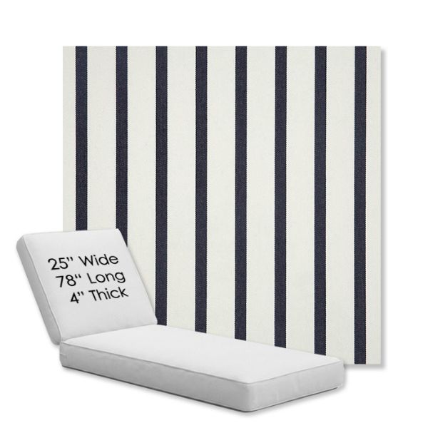 Picture of Lido Indigo | Chaise Lounge Replacement Cushion Boxed Style - SIZE C
