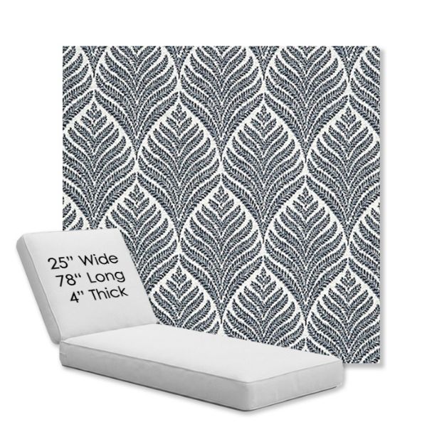 Picture of Linnaeus Indigo | Chaise Lounge Replacement Cushion Boxed Style - SIZE C