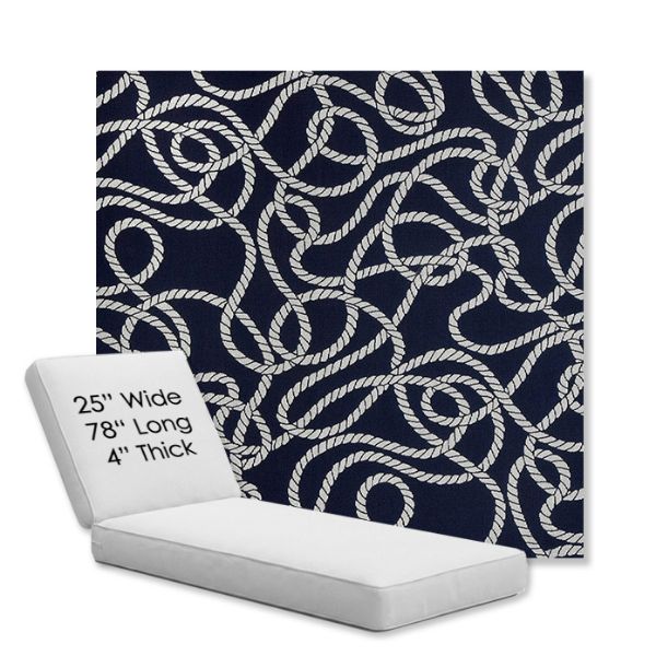 Picture of Maritime Nautical | Chaise Lounge Replacement Cushion Boxed Style - SIZE C