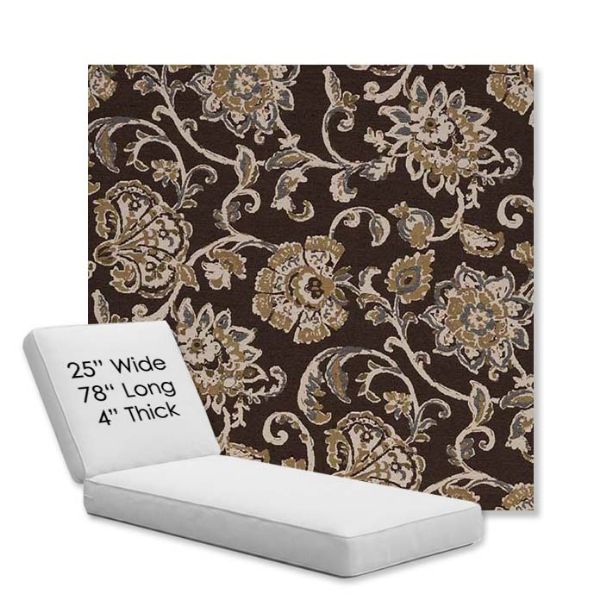 Picture of Martha Floral Garden Path | Chaise Lounge Replacement Cushion Boxed Style - SIZE C