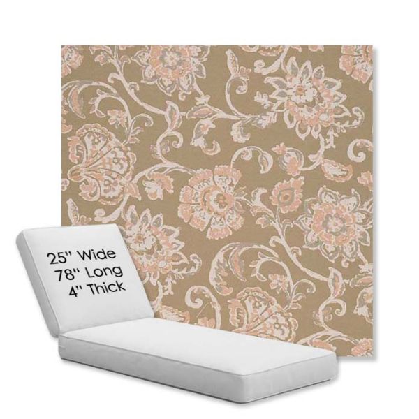 Picture of Martha Floral Spring | Chaise Lounge Replacement Cushion Boxed Style - SIZE C