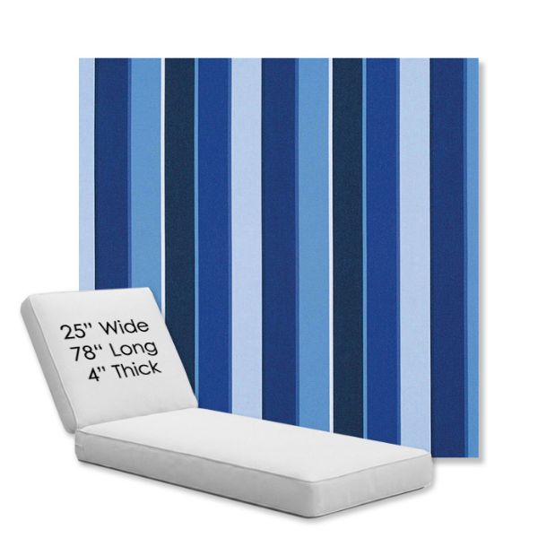 Picture of Milano Cobalt | Chaise Lounge Replacement Cushion Boxed Style - SIZE C