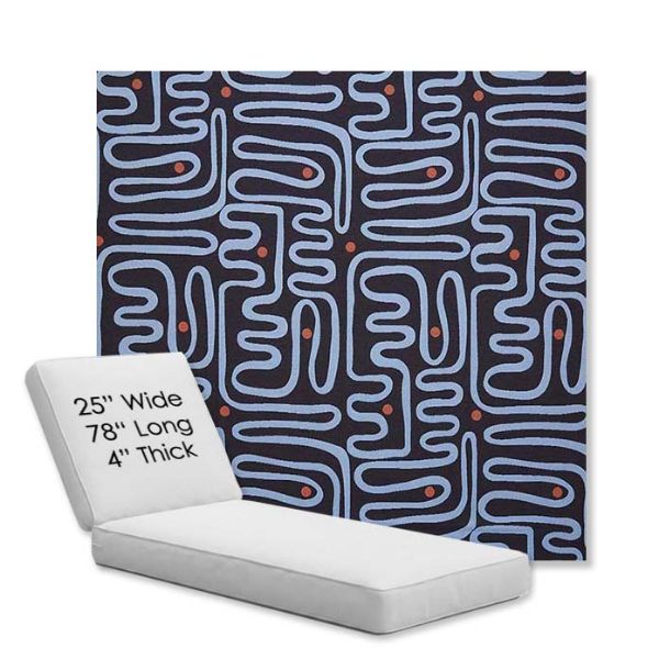 Picture of Nema Lazuli | Chaise Lounge Replacement Cushion Boxed Style - SIZE C