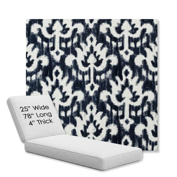 Picture of Patra Indigo | Chaise Lounge Replacement Cushion Boxed Style - SIZE C