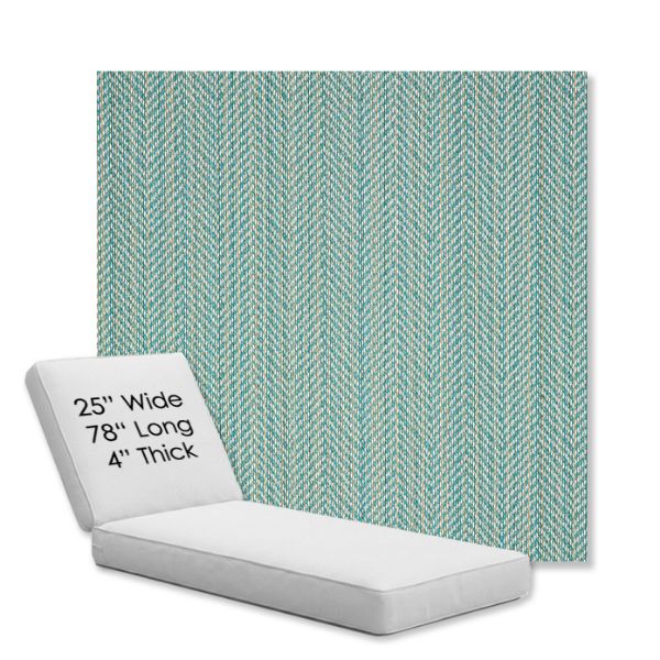 Picture of Posh Aqua | Chaise Lounge Replacement Cushion Boxed Style - SIZE C
