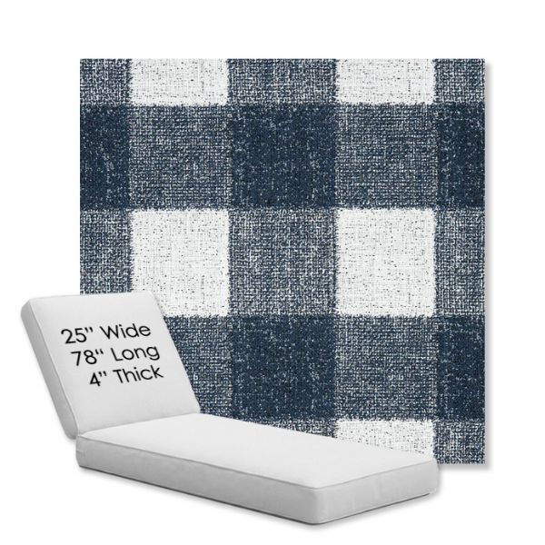 Picture of Preso Indigo | Chaise Lounge Replacement Cushion Boxed Style - SIZE C