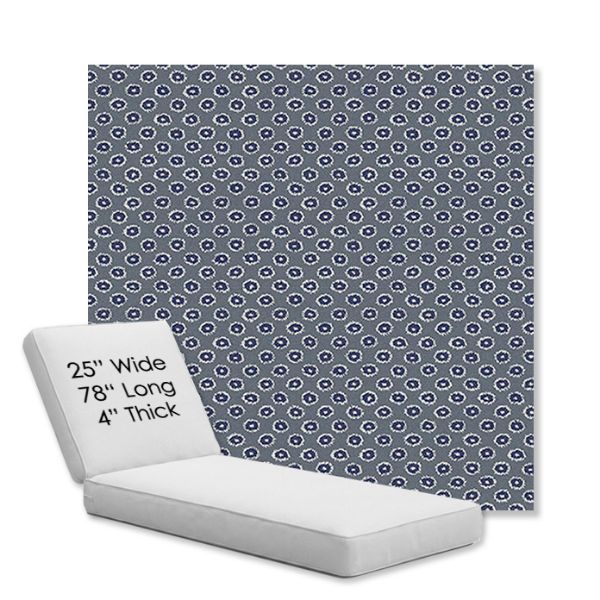 Picture of Rise Indigo | Chaise Lounge Replacement Cushion Boxed Style - SIZE C