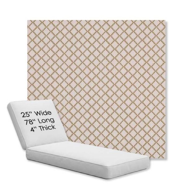 Picture of Yardly Sprig | Chaise Lounge Replacement Cushion Boxed Style - SIZE C