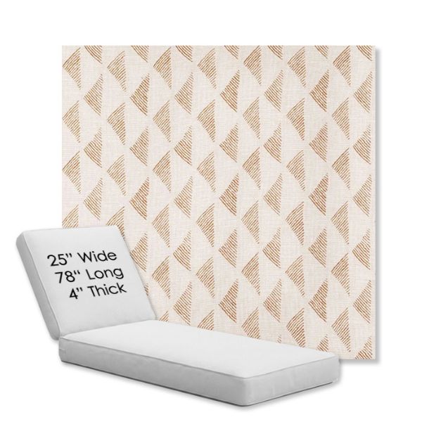 Picture of Etched Angles Cognac | Chaise Lounge Replacement Cushion Boxed Style - SIZE C