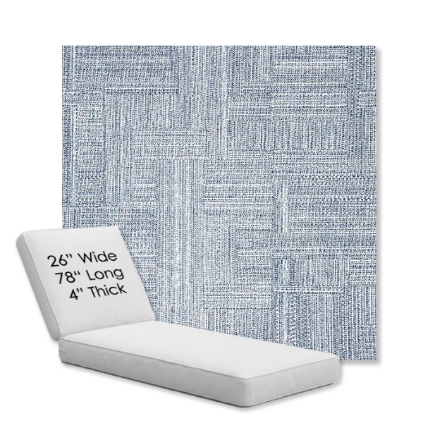 Picture of Boro Indigo | Chaise Lounge Replacement Cushion Boxed Style - SIZE D