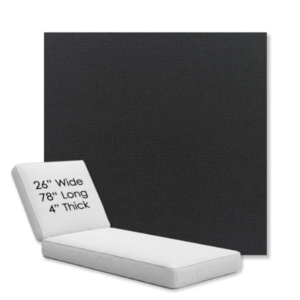 Picture of Canvas Black | Chaise Lounge Replacement Cushion Boxed Style - SIZE D