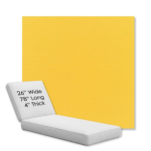 Picture of Canvas Sunflower Yellow | Chaise Lounge Replacement Cushion Boxed Style - SIZE D