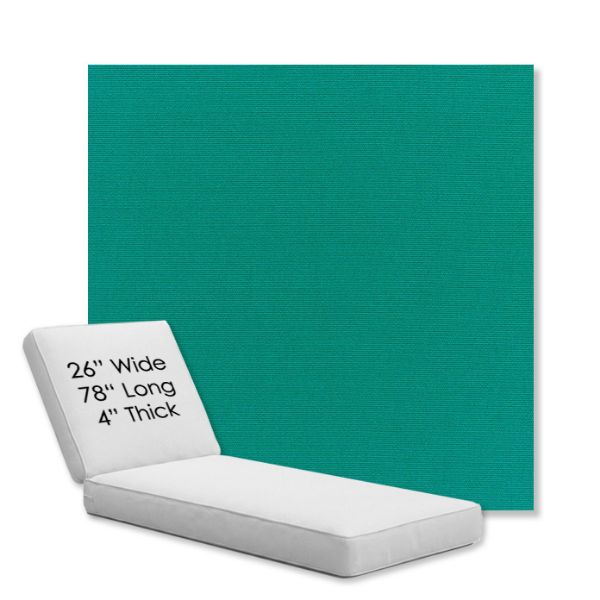 Picture of Canvas Teal | Chaise Lounge Replacement Cushion Boxed Style - SIZE D