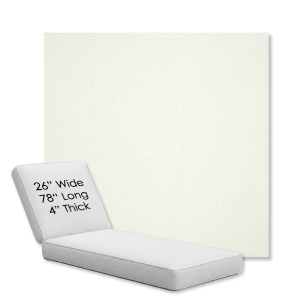 Picture of Canvas White | Chaise Lounge Replacement Cushion Boxed Style - SIZE D