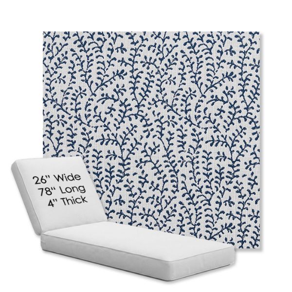 Picture of Eberly Peacock | Chaise Lounge Replacement Cushion Boxed Style - SIZE D