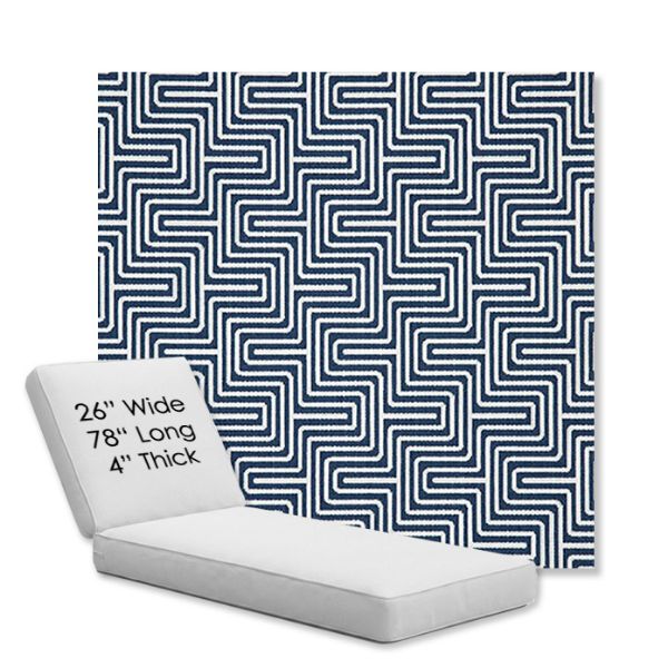Picture of Figure Indigo | Chaise Lounge Replacement Cushion Boxed Style - SIZE D