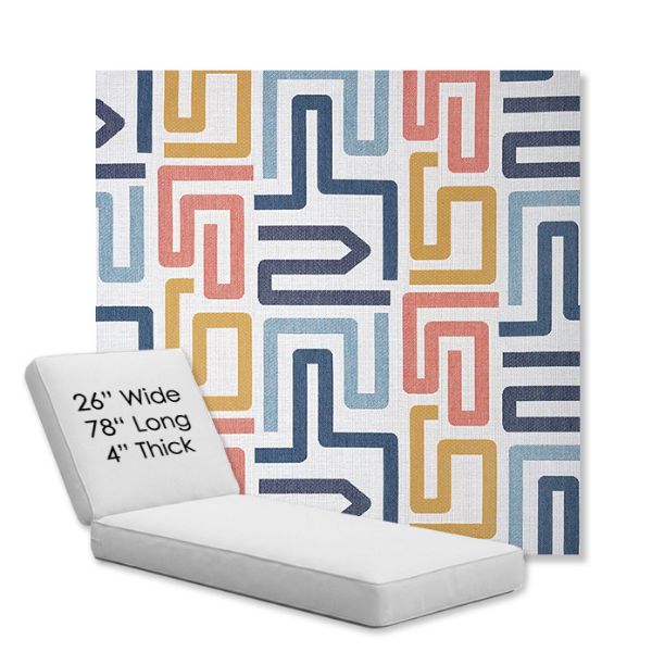 Picture of Labyrinth Fiesta | Chaise Lounge Replacement Cushion Boxed Style - SIZE D