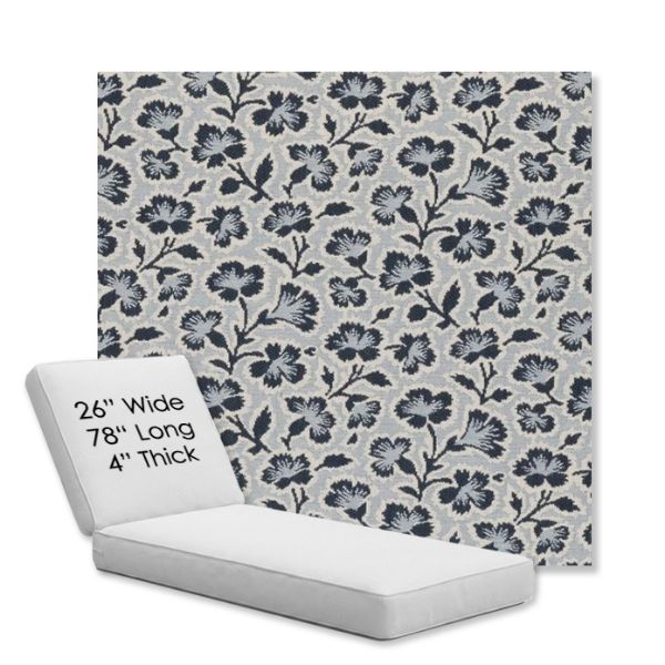 Picture of Mia Sapphire | Chaise Lounge Replacement Cushion Boxed Style - SIZE D