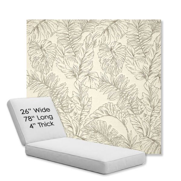 Picture of Palma Whitesand | Chaise Lounge Replacement Cushion Boxed Style - SIZE D