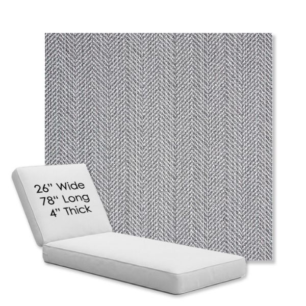 Picture of Posh Graphite | Chaise Lounge Replacement Cushion Boxed Style - SIZE D