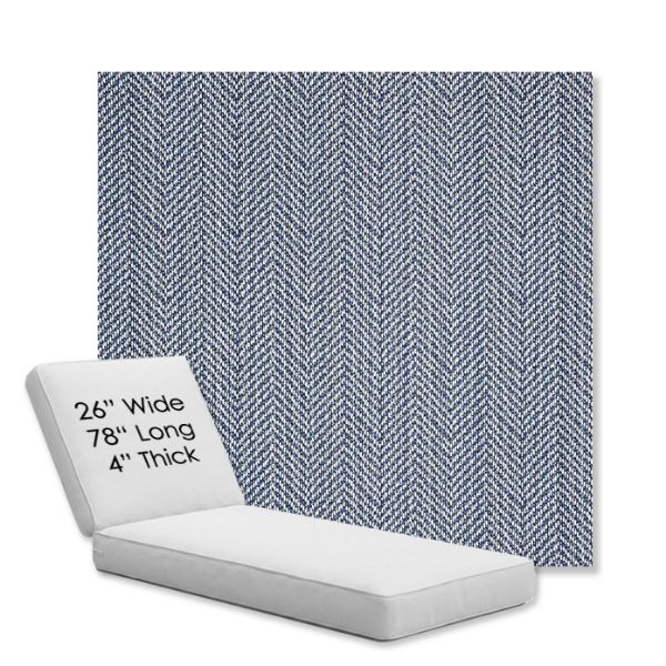 Picture of Posh Sapphire | Chaise Lounge Replacement Cushion Boxed Style - SIZE D
