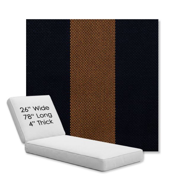 Picture of Rothko Bourbon Blue | Chaise Lounge Replacement Cushion Boxed Style - SIZE D