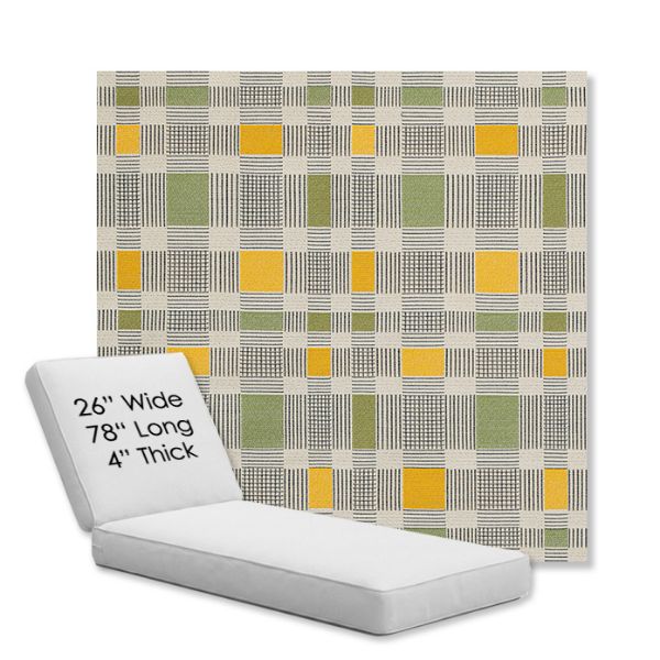 Picture of Rubix Lemon Lime | Chaise Lounge Replacement Cushion Boxed Style - SIZE D