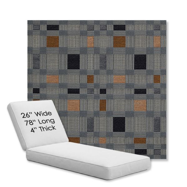 Picture of Rubix Vintage Denim | Chaise Lounge Replacement Cushion Boxed Style - SIZE D