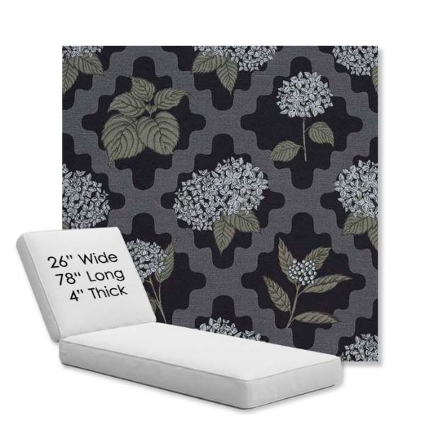 Picture of Trellis Morning Glory | Chaise Lounge Replacement Cushion Boxed Style - SIZE D