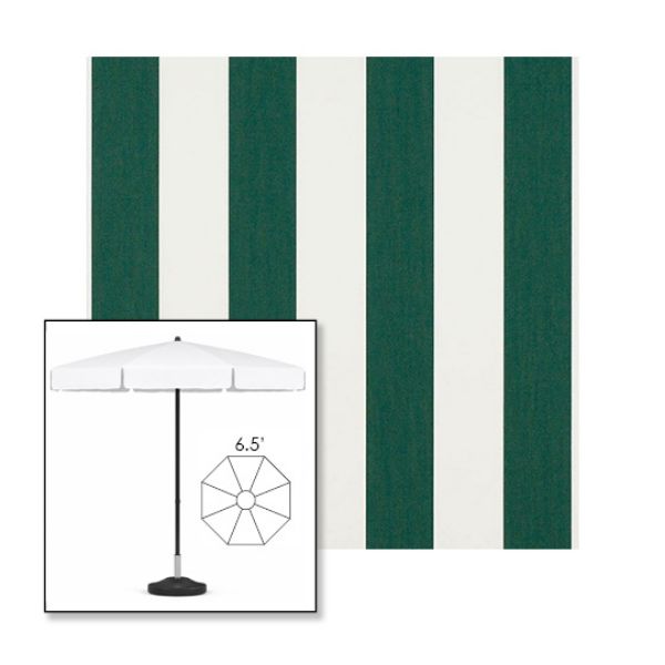 Picture of Beaufort Forest Green Natural | 6.5' Fiberglass Patio Umbrella Sunbrella® Awning Fabric